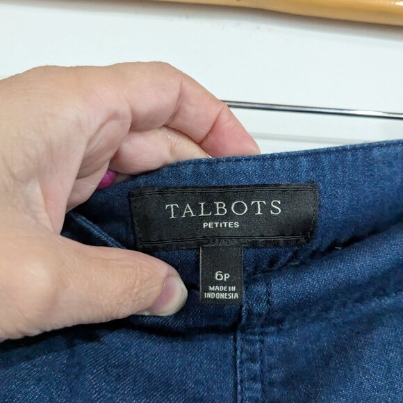 Talbots Petites Lightweight Denim Sailor Trouser Jeans Blue Size 6P - Picture 3 of 8